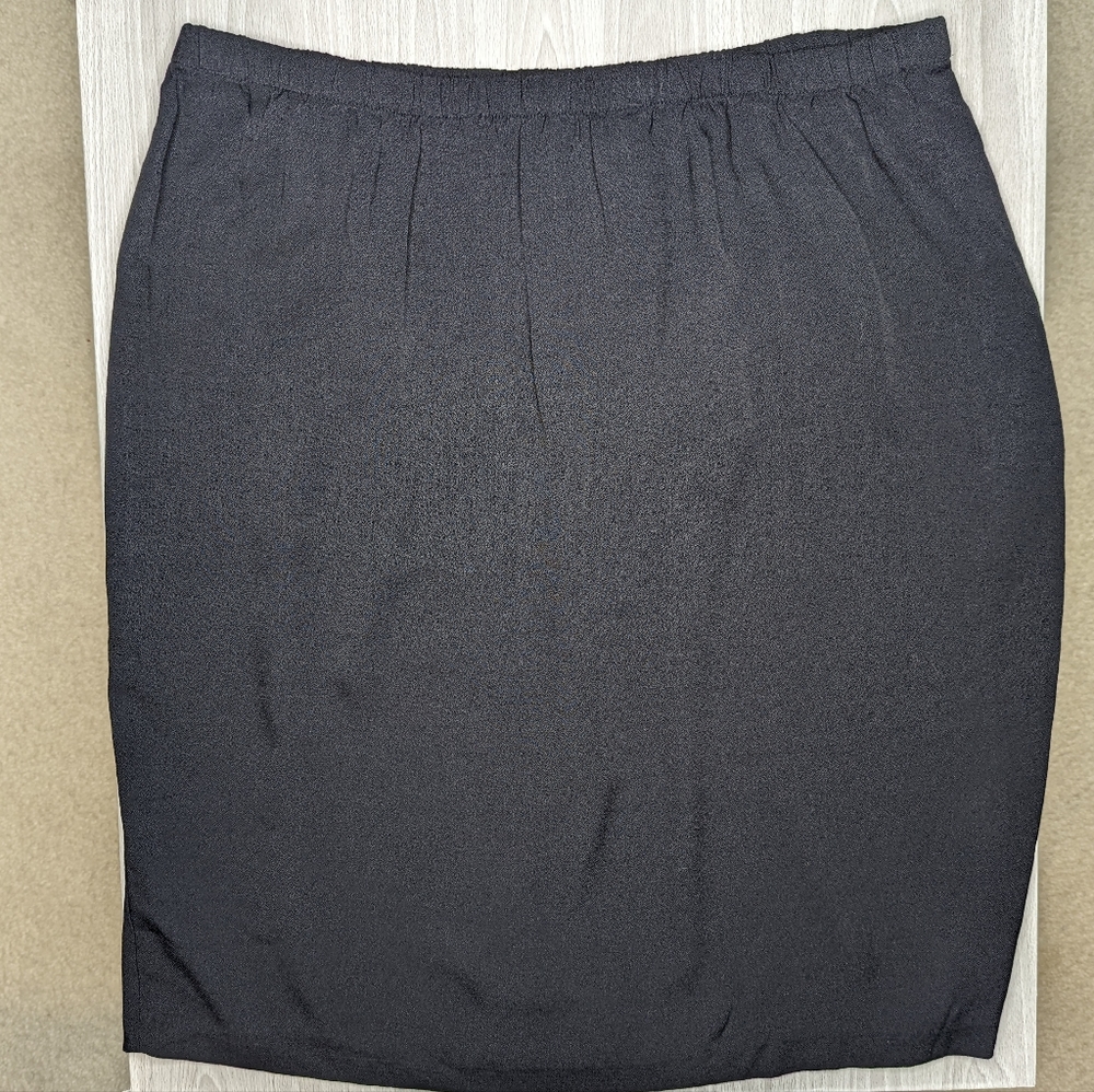 Perceptions Black Elastic Waist Pencil Skirt Size XL